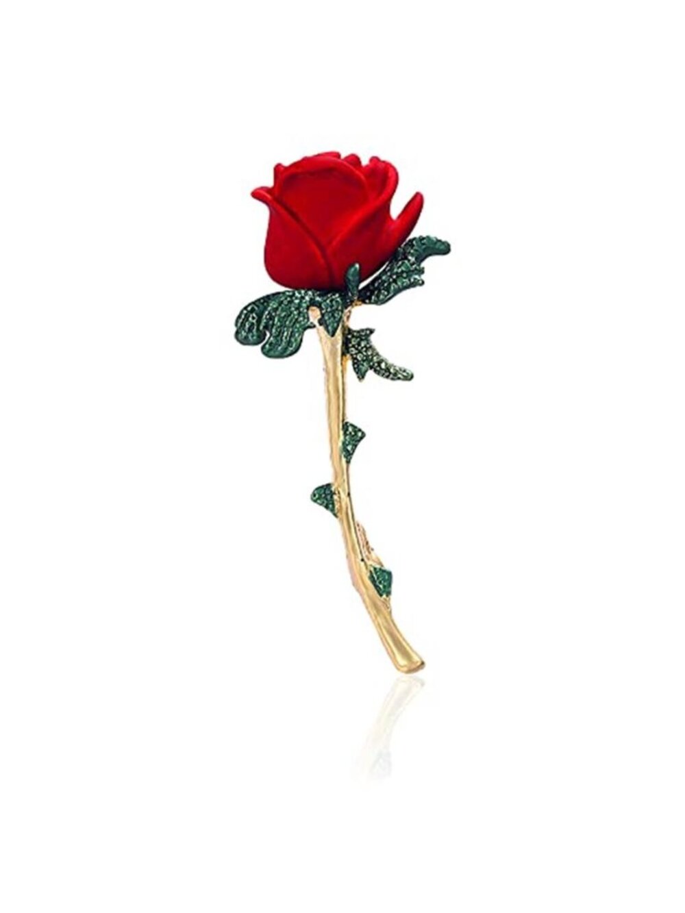 Floral Elegant Red Rose Shape Brooch Pin for Women Mothers Day Accessory